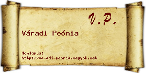 Váradi Peónia névjegykártya